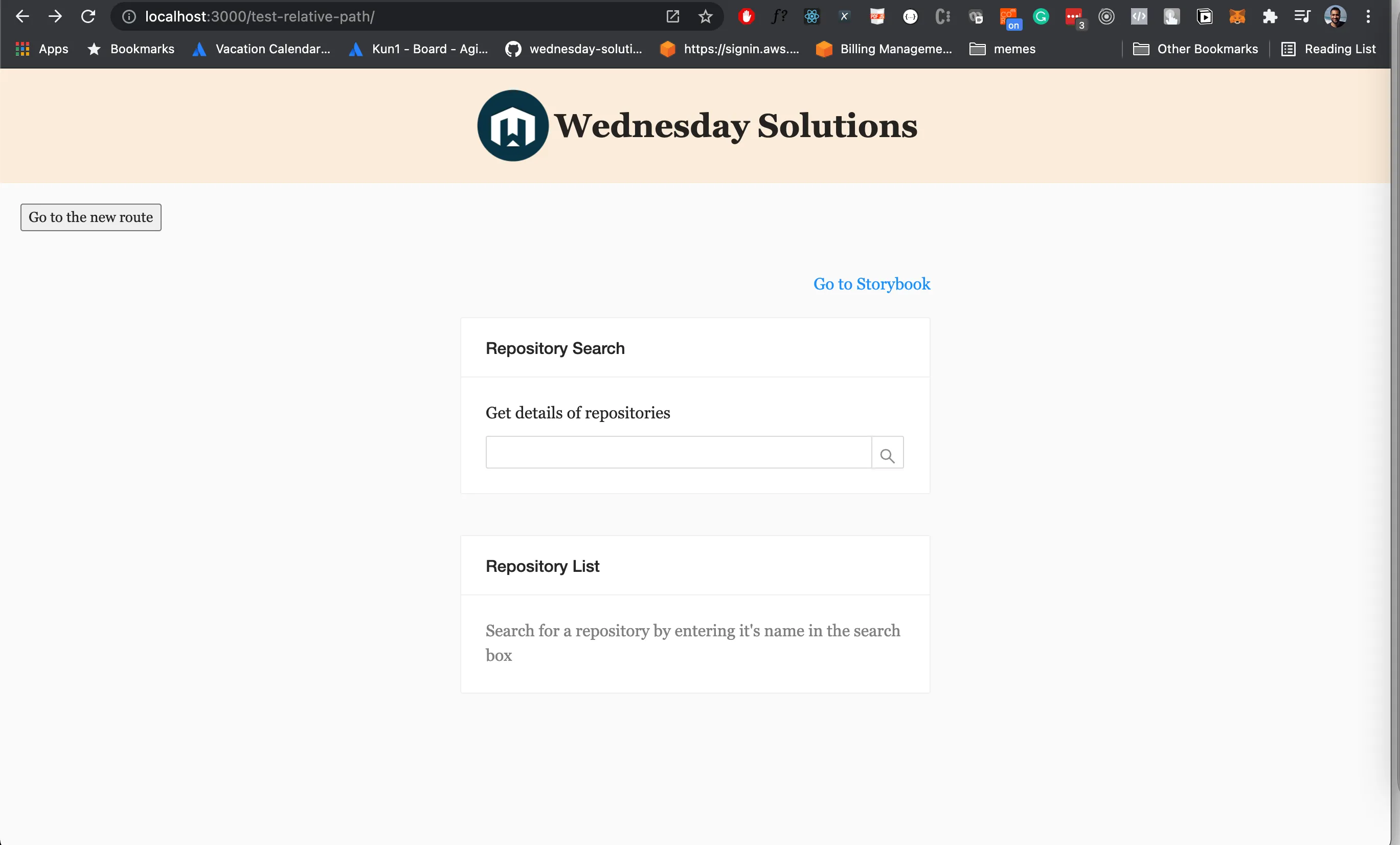 Application running in the browser.