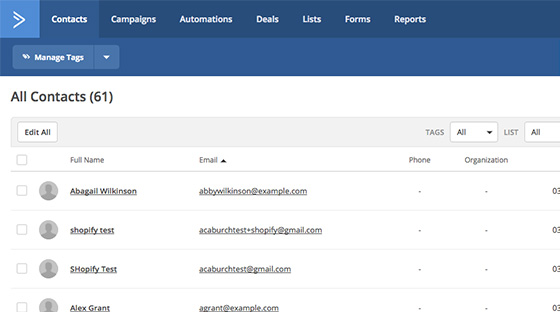 Syncs with ActiveCampaign lists automatically