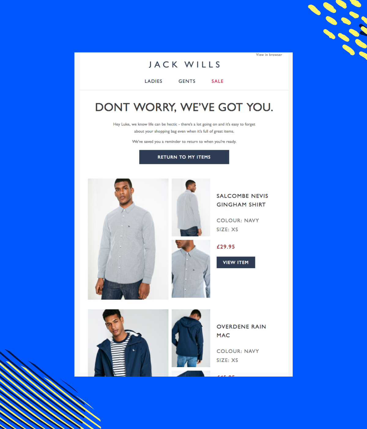 Personalize the message: Jack Wills example
