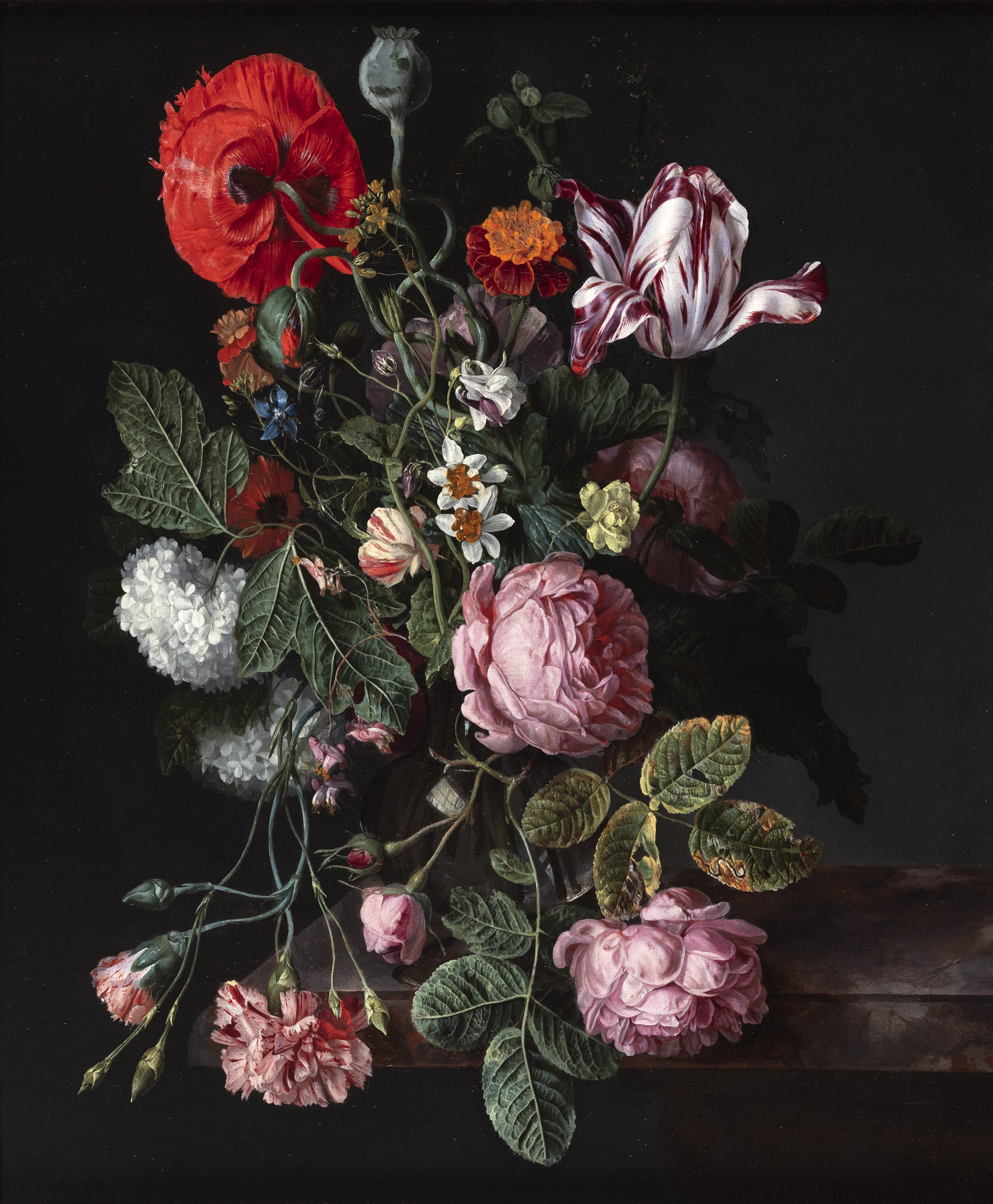 Flowers in a glass vase