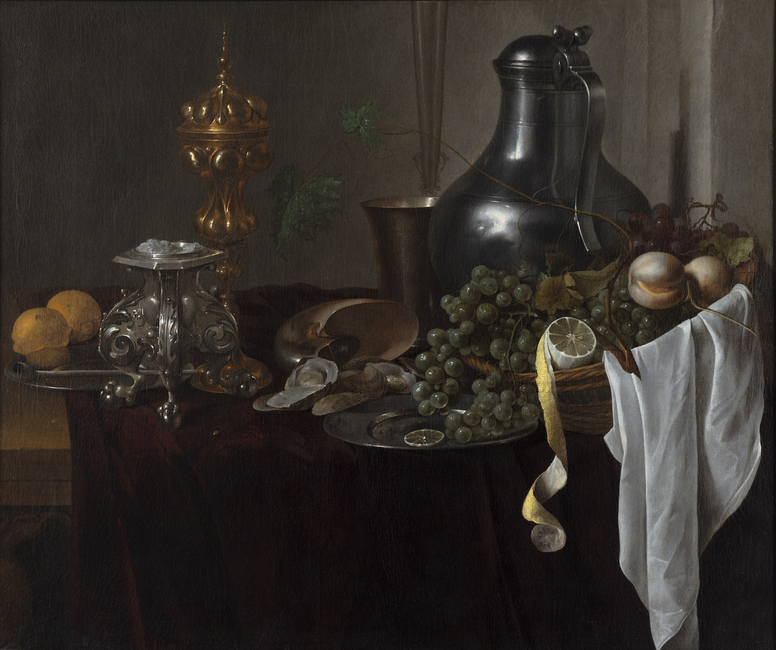 Still life with a large pewter