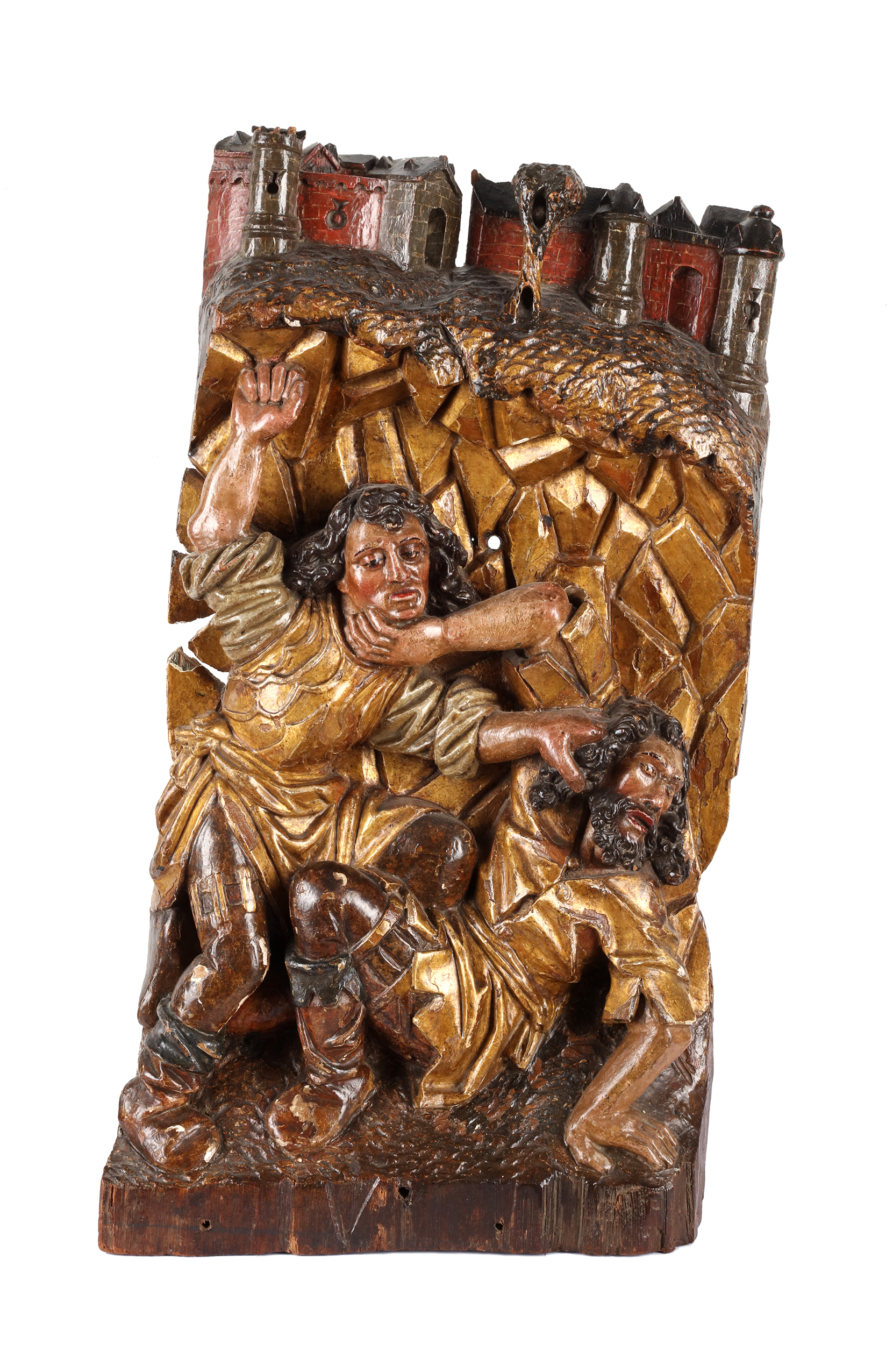 Two soldiers fighting over the Seamless Robe of Jesus