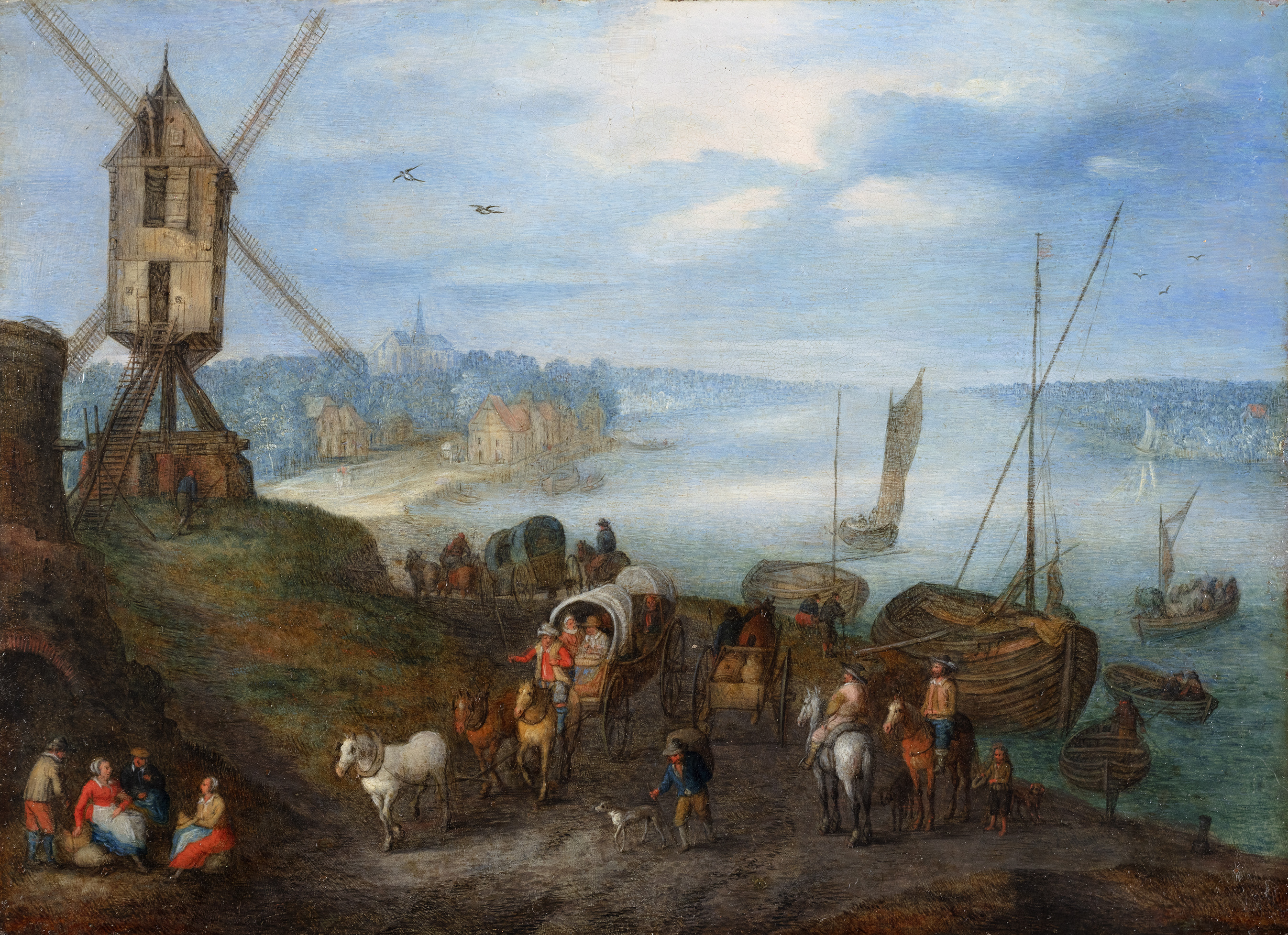 Animated landscape with a windmill