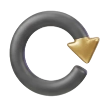 A loop arrow going back around on itself