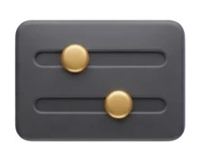 Two sliders with gold knobs