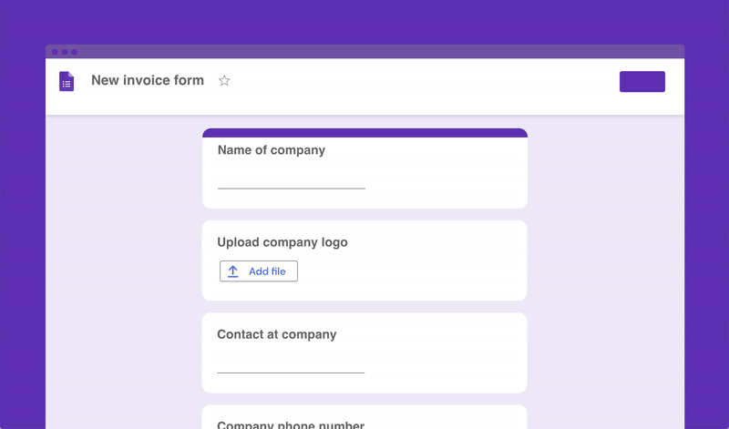 An animation showing a Google Doc being created from a Google Form