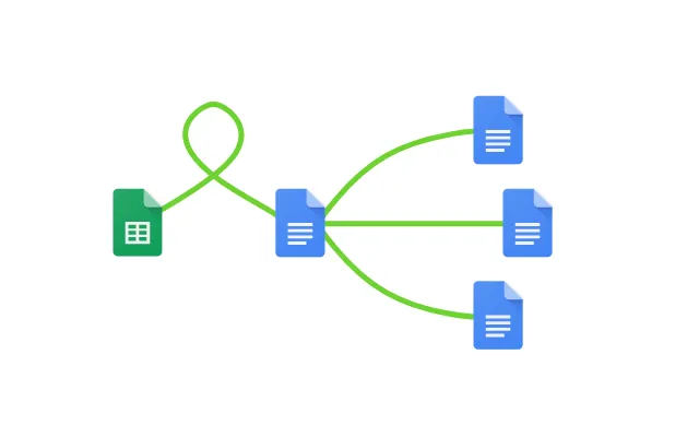 Google Sheets to Google Docs Diagram