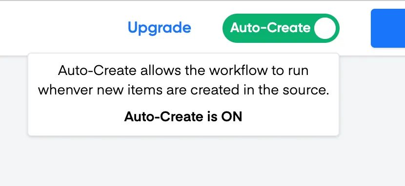 Auto-create is on