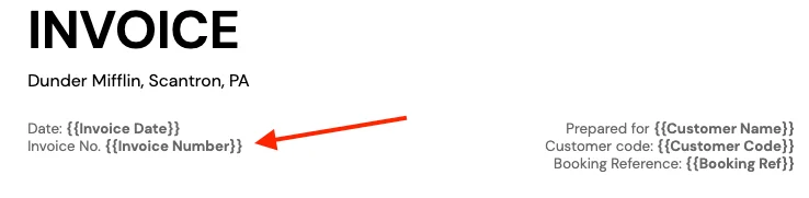 An Example of Including an Invoice Number in an Invoice 