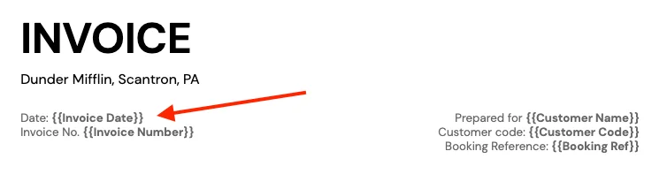 Example of Adding the Invoice Date in an Invoice 