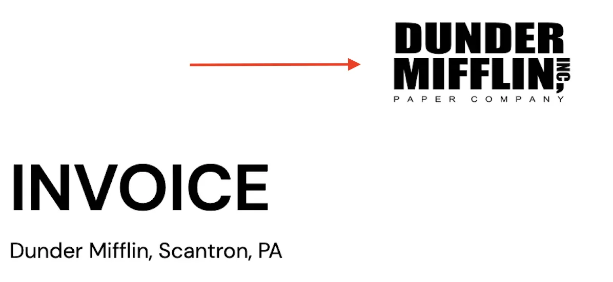 Logo in an Invoice Example - Portant's Invoice Template