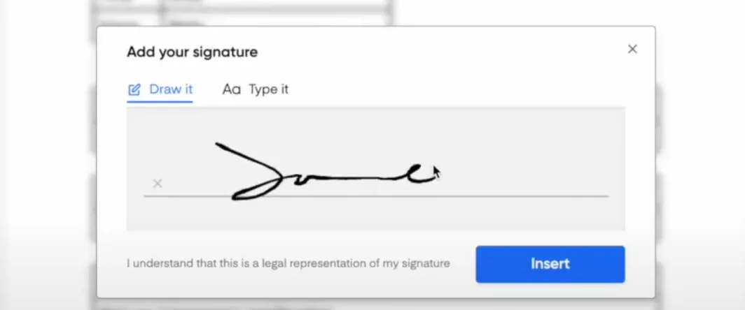 Portant's E-signature Functionality