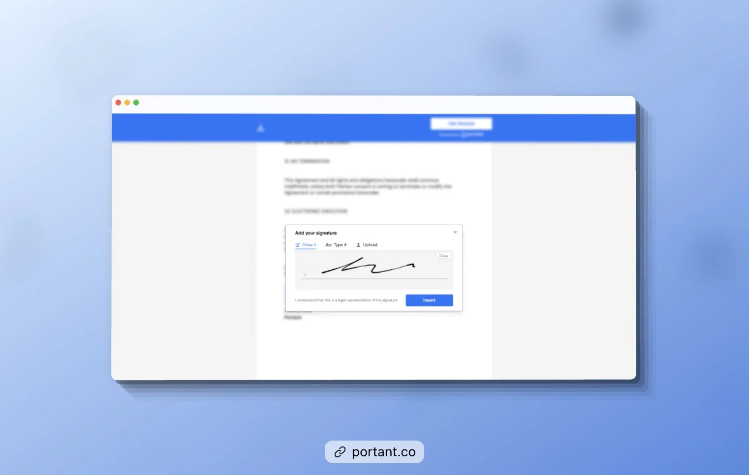 Creating an E-Signature with Portant's Online Contract Signing Workflow