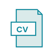 Icon of a page with the letters CV on top