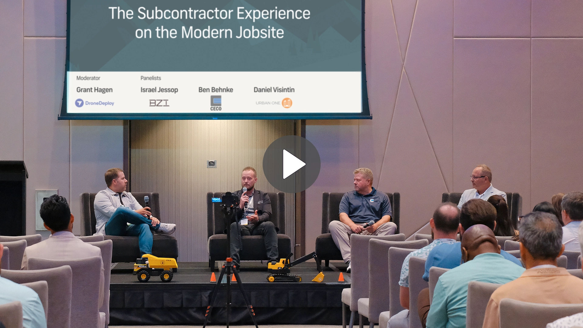 SitePlan Summit 4 - Panel Discussion - Grant Hagen (droneDeploy), Israel Jessop (BZI), Ben Behnke (Ceco), Daniel Vistin (Urban One)