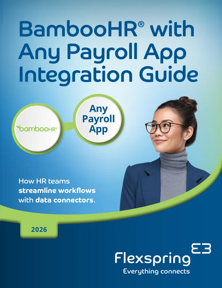 Cover of the BambooHR with Any Payroll App Integration Guide from Flexspring