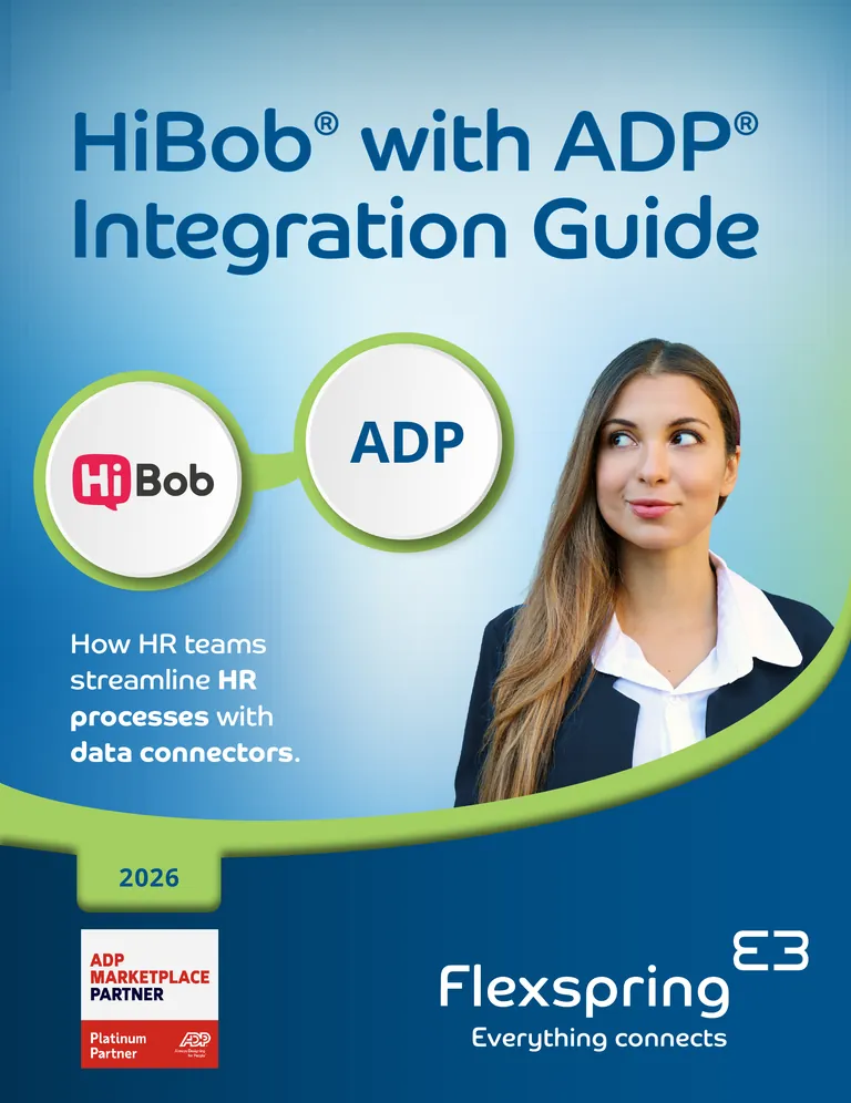 Cover of the HiBob with ADP Integration Guide from Flexspring