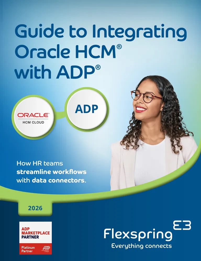Cover of the Oracle HCM with ADP Integration Guide from Flexspring