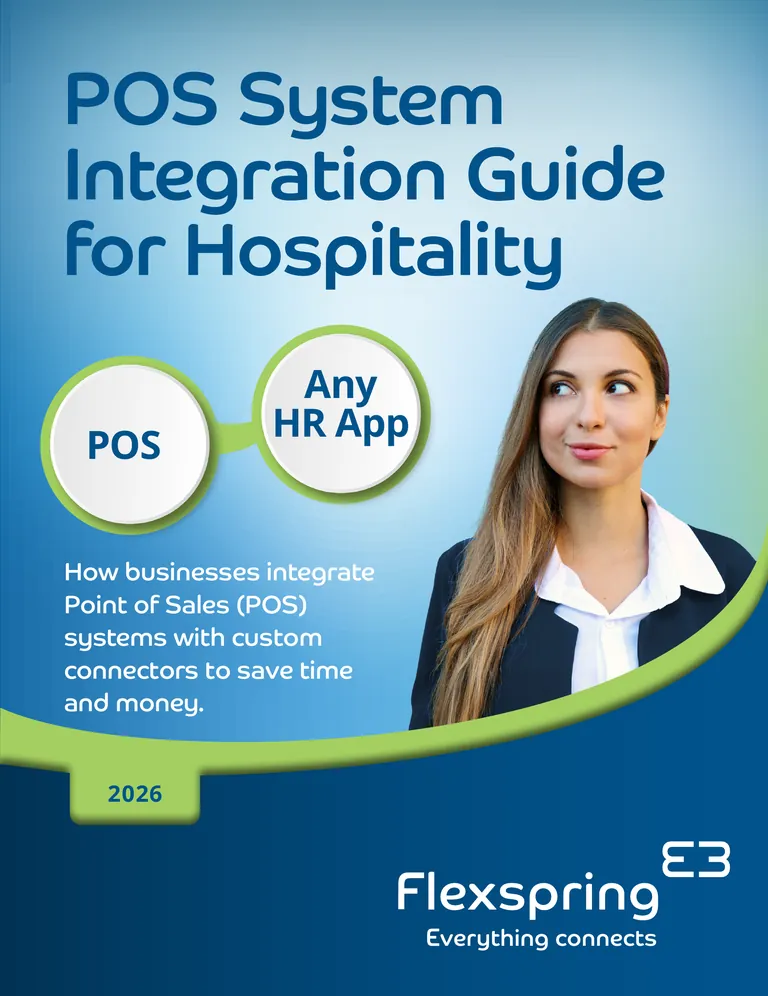 Titelseite des „POS System Integration Guide for Hospitality“ von Flexspring