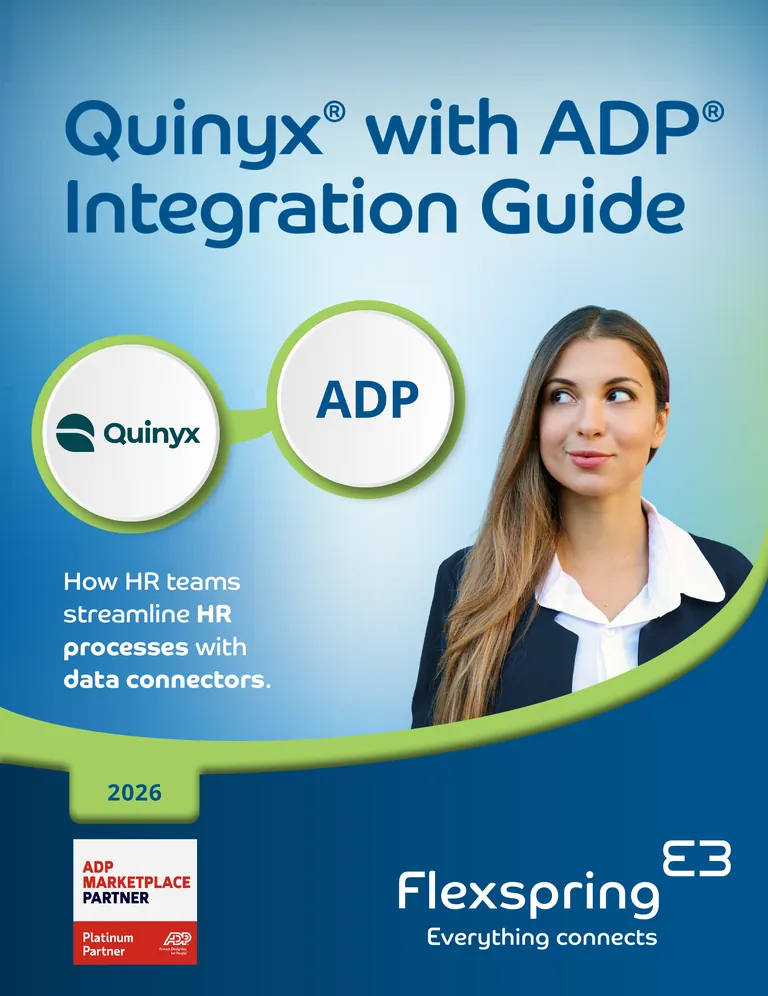 Cover of the Quinyx with ADP Integration Guide from Flexspring
