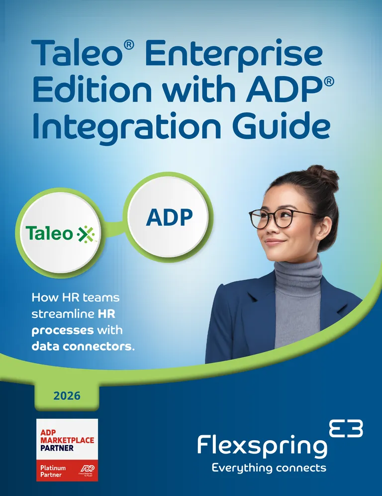 Titelseite des Leitfadens „Taleo Enterprise Edition mit ADP -Integration“ von Flexspring