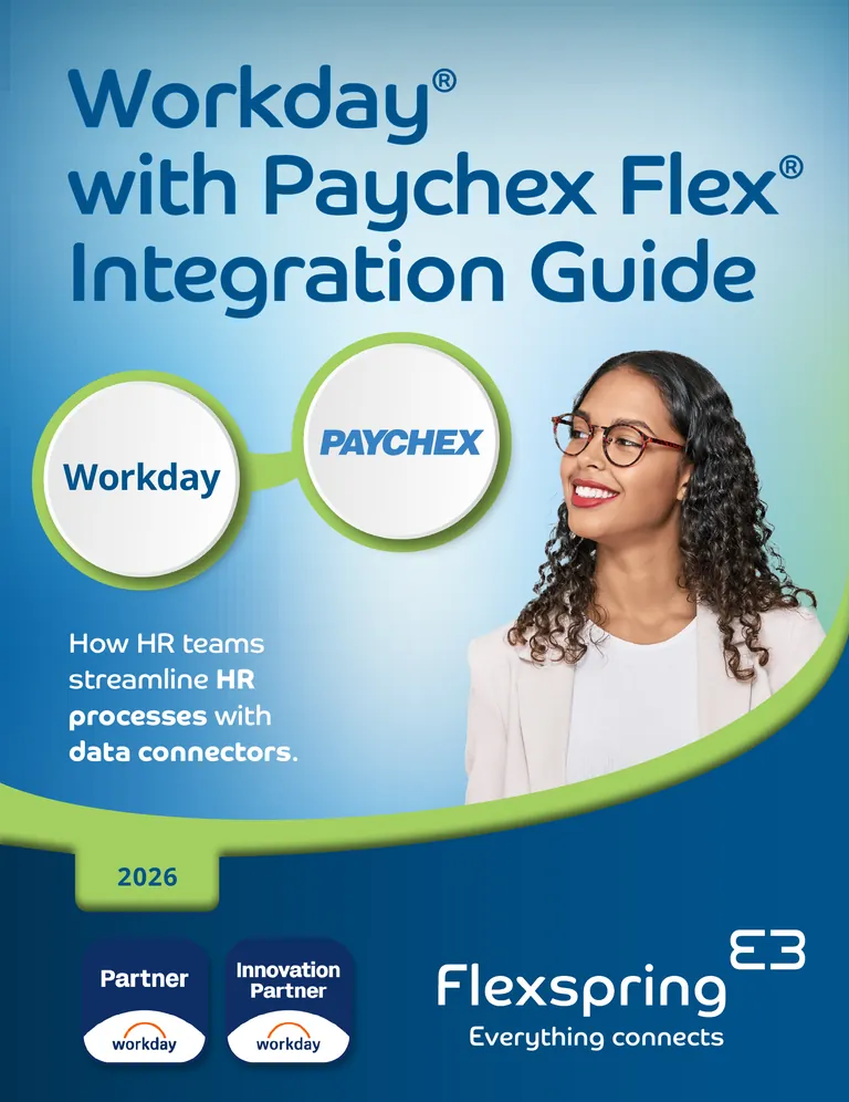 Couverture du guide d’intégration « Workday » avec Paychex Flex, publié par Flexspring