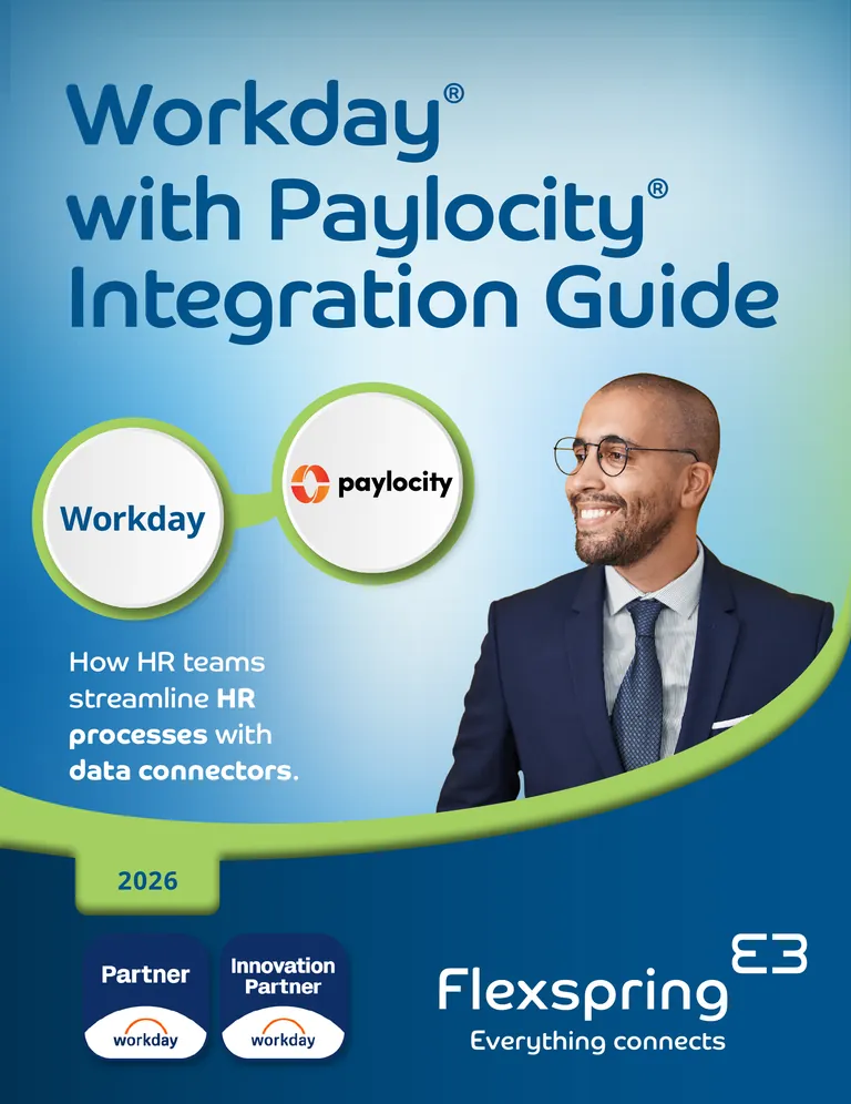 Cover of the Workday with Paylocity Integration Guide from Flexspring
