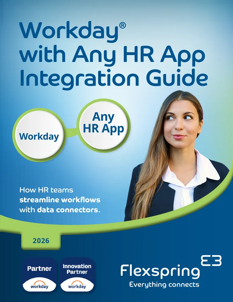 Portada de la Guía de integración de « Workday », que recoge los 11 casos de uso más populares de Flexspring