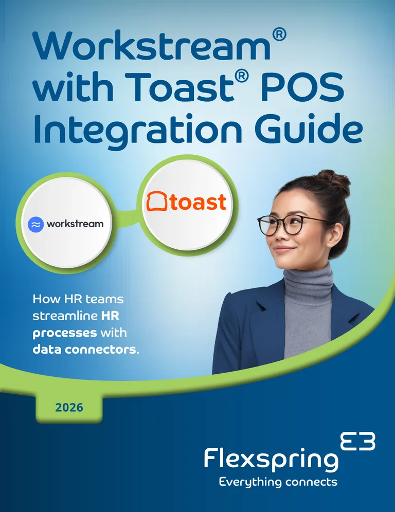 Cover of the Workstream with Toast POS Integration Guide from Flexspring