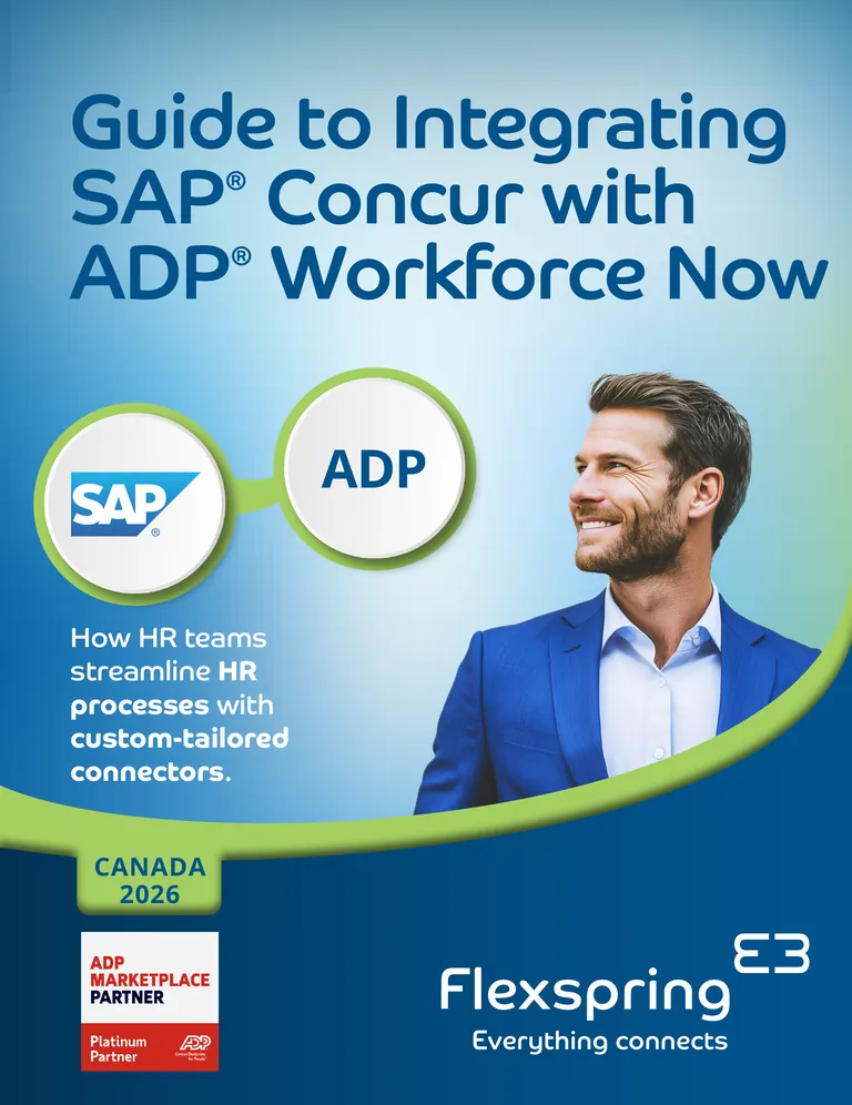 Cover of the SAP Concur with ADP Workforce Now Integration Guide for Canada from Flexspring