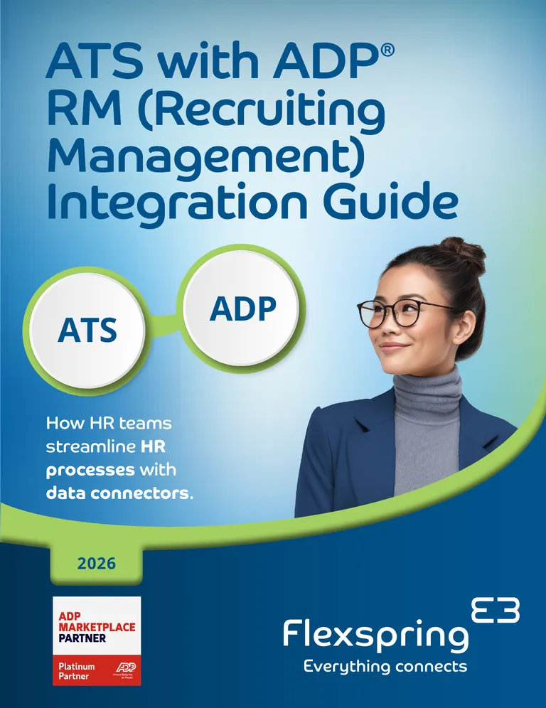 Cover of the ATS with ADP RM (Recruiting Management) Integration Guide from Flexspring