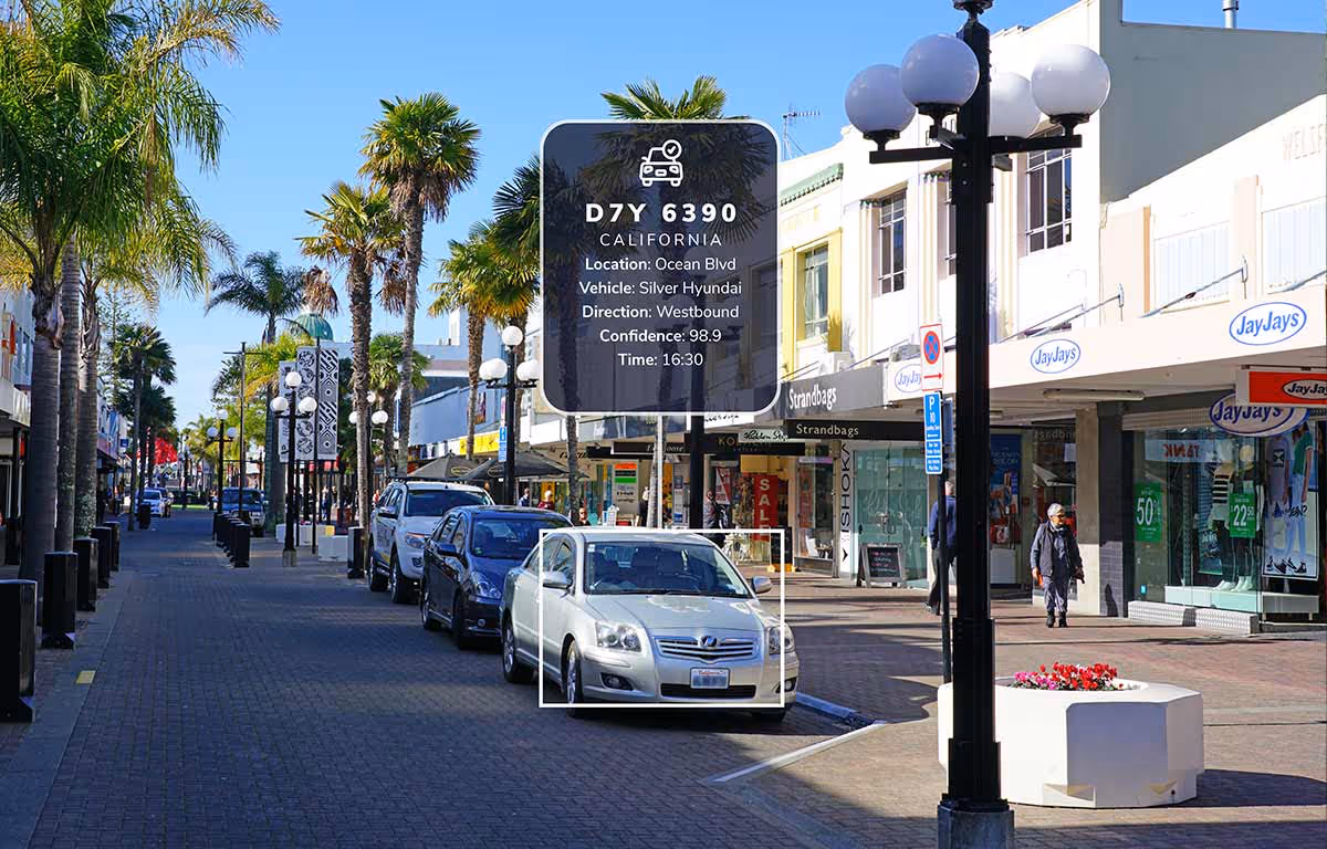 IP security camera in parking lot