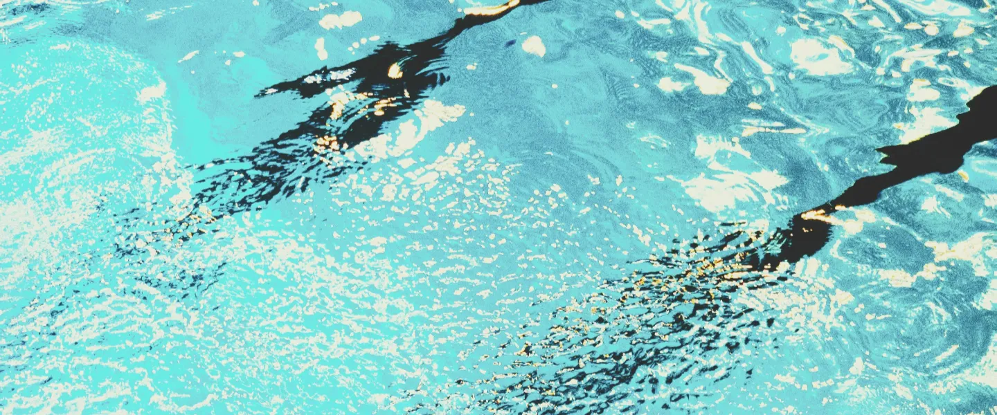 Primer plano de los andariveles de una piscina de natación