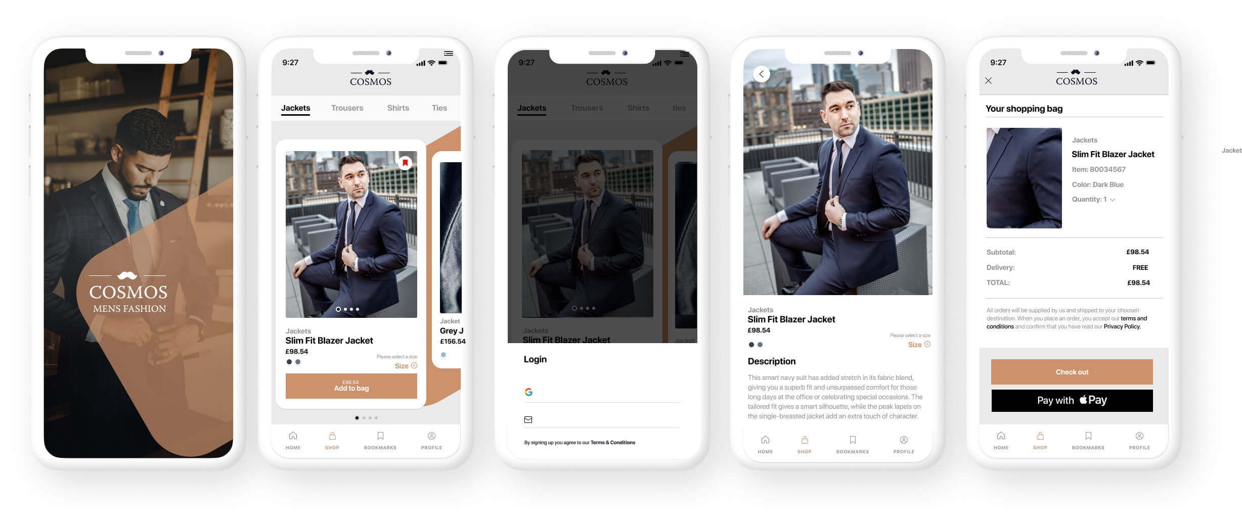 App demo of a male clothes 