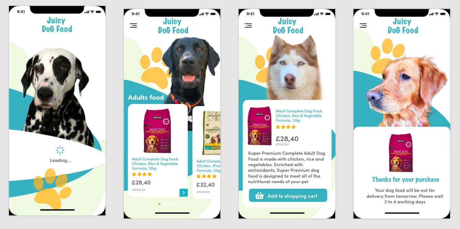 Mobile Designs of dog food