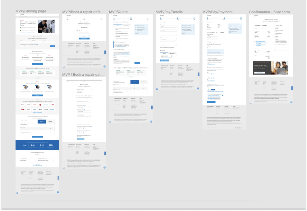 Domestic and General Progressive Checkout for Repair & Care