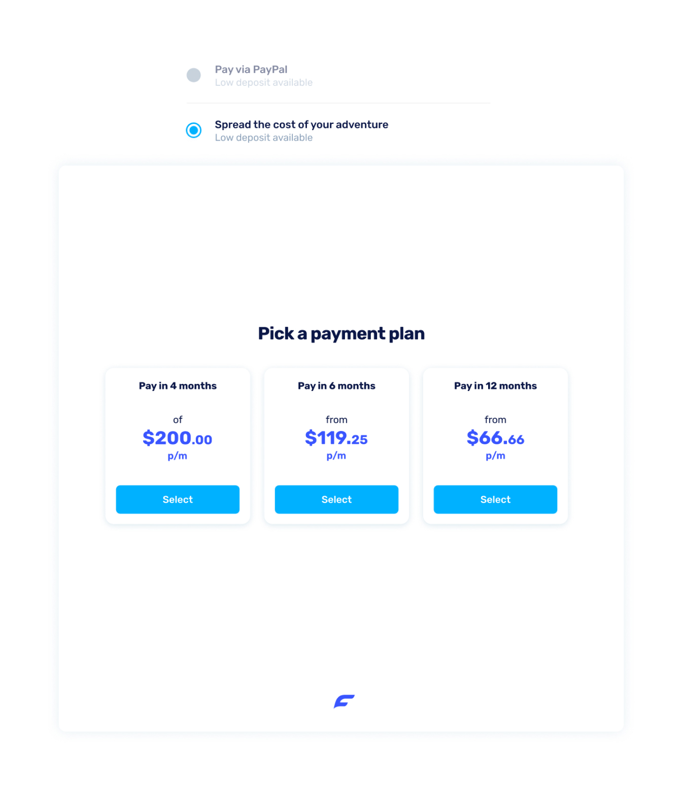 Checkout UI - Payment plan