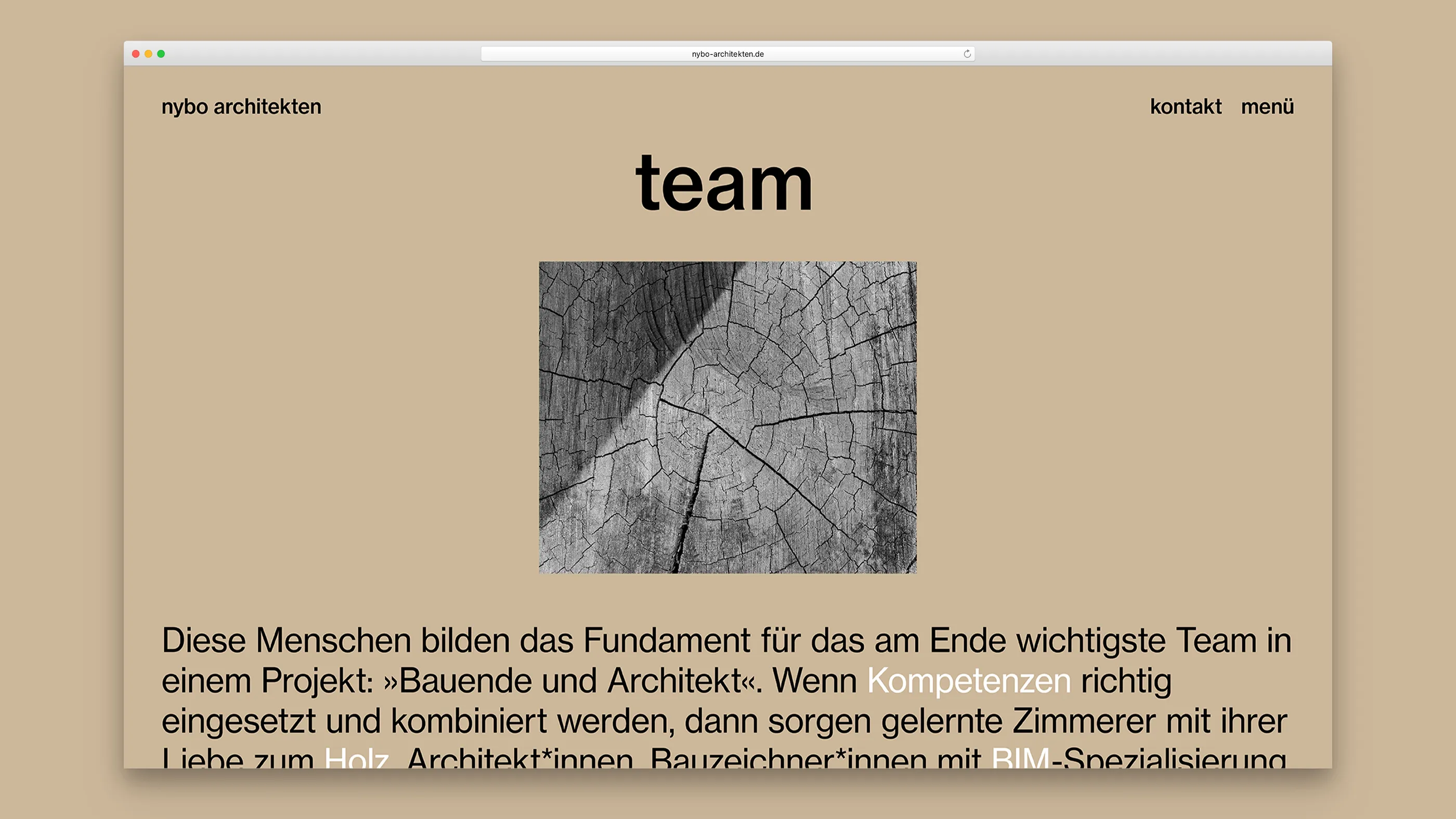 Bereichsseite Team von nybo architekten