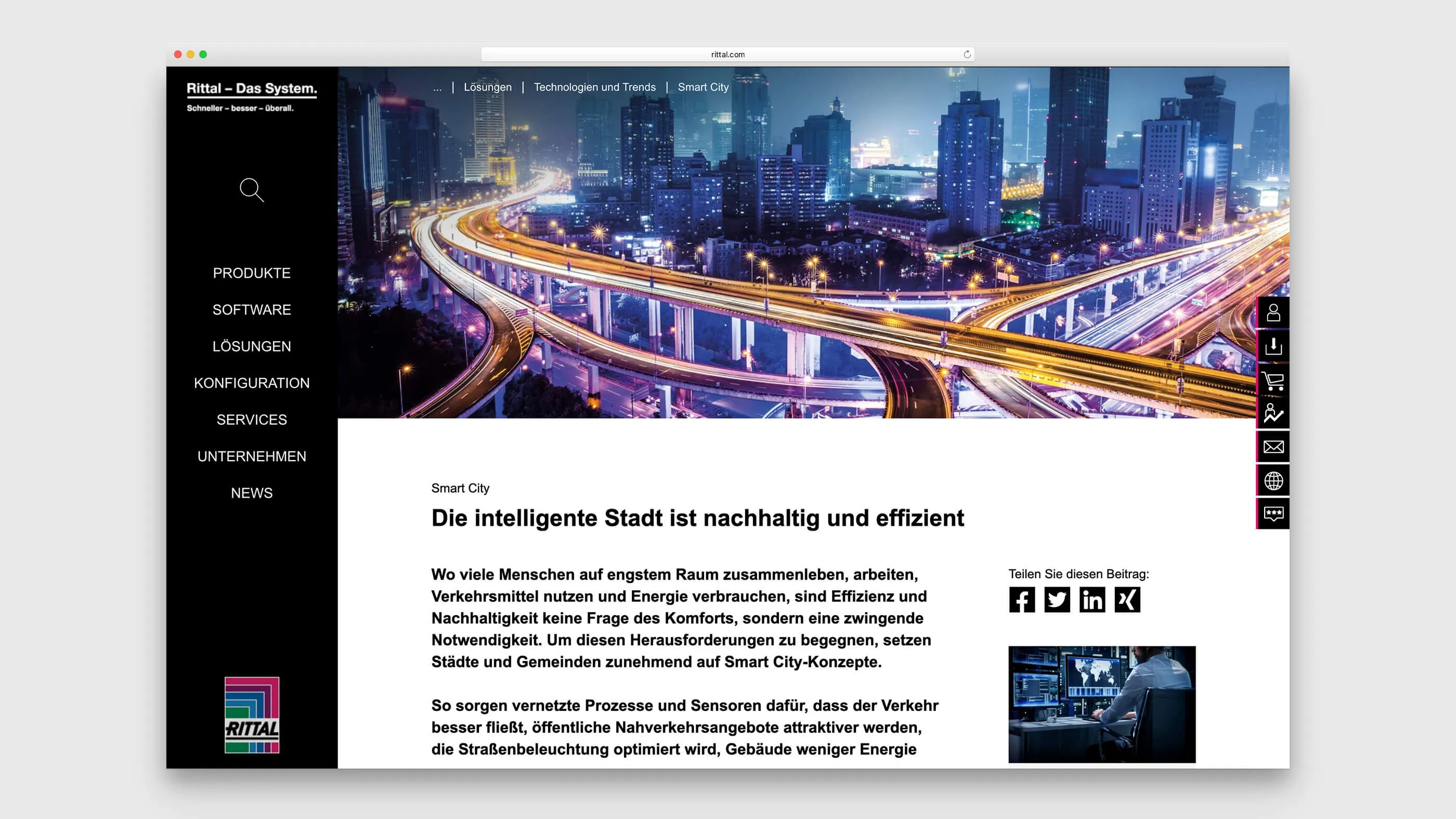 Metropole bei Nacht als Beispiel für Smart City