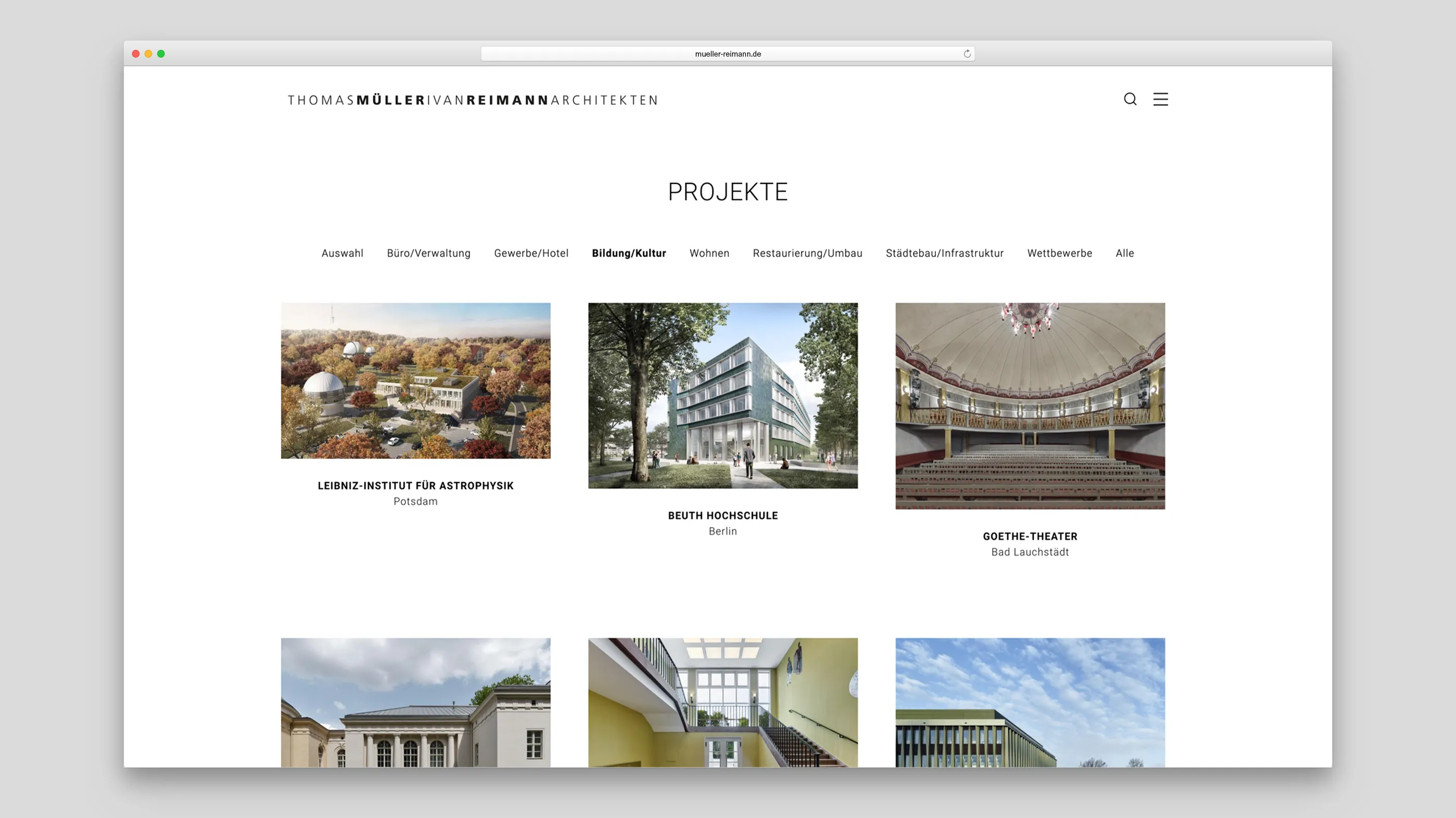 Gebäudeauswahl Projekte Bildung/Kultur