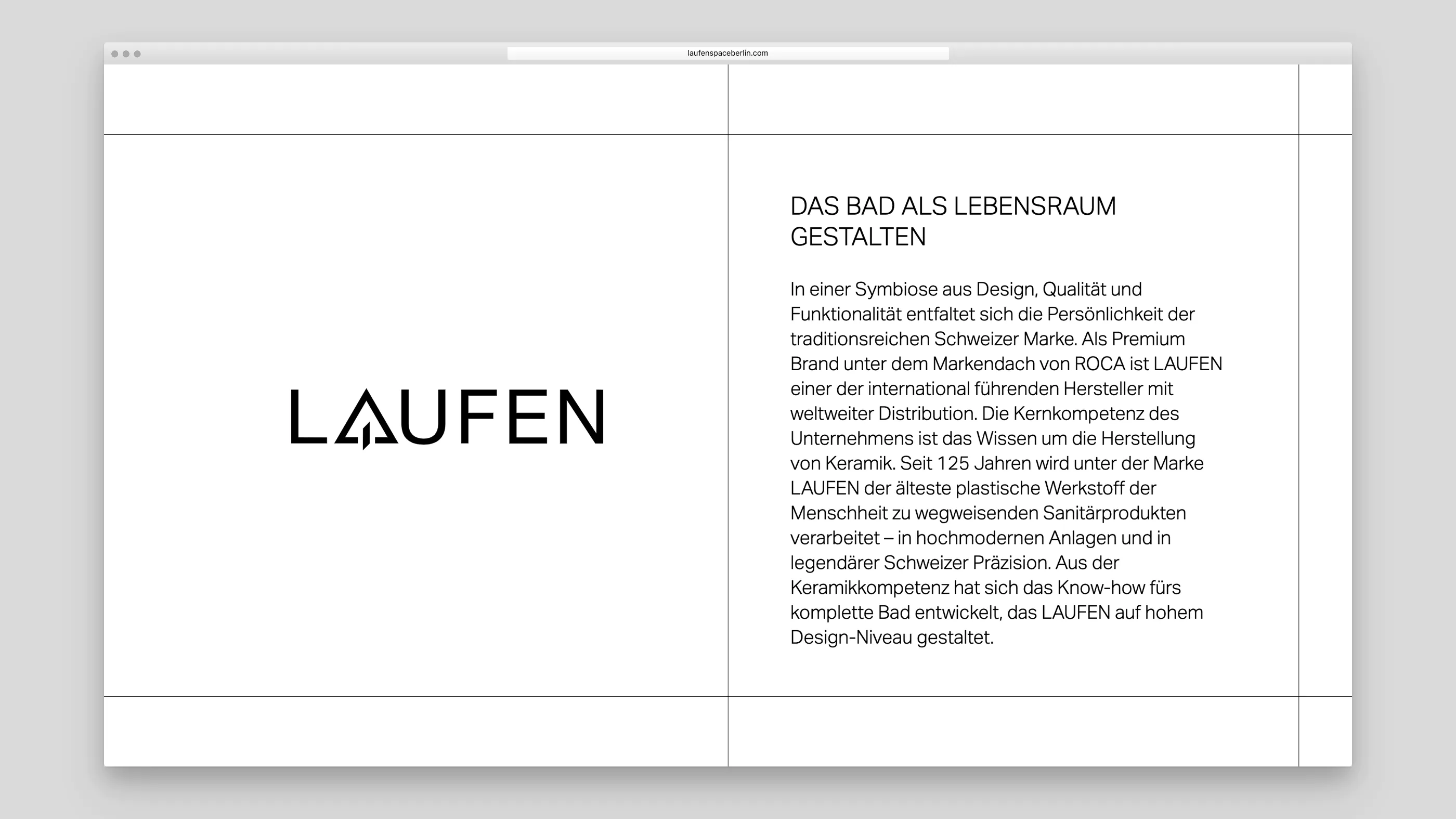Informationstext über das Unternehmen Laufen