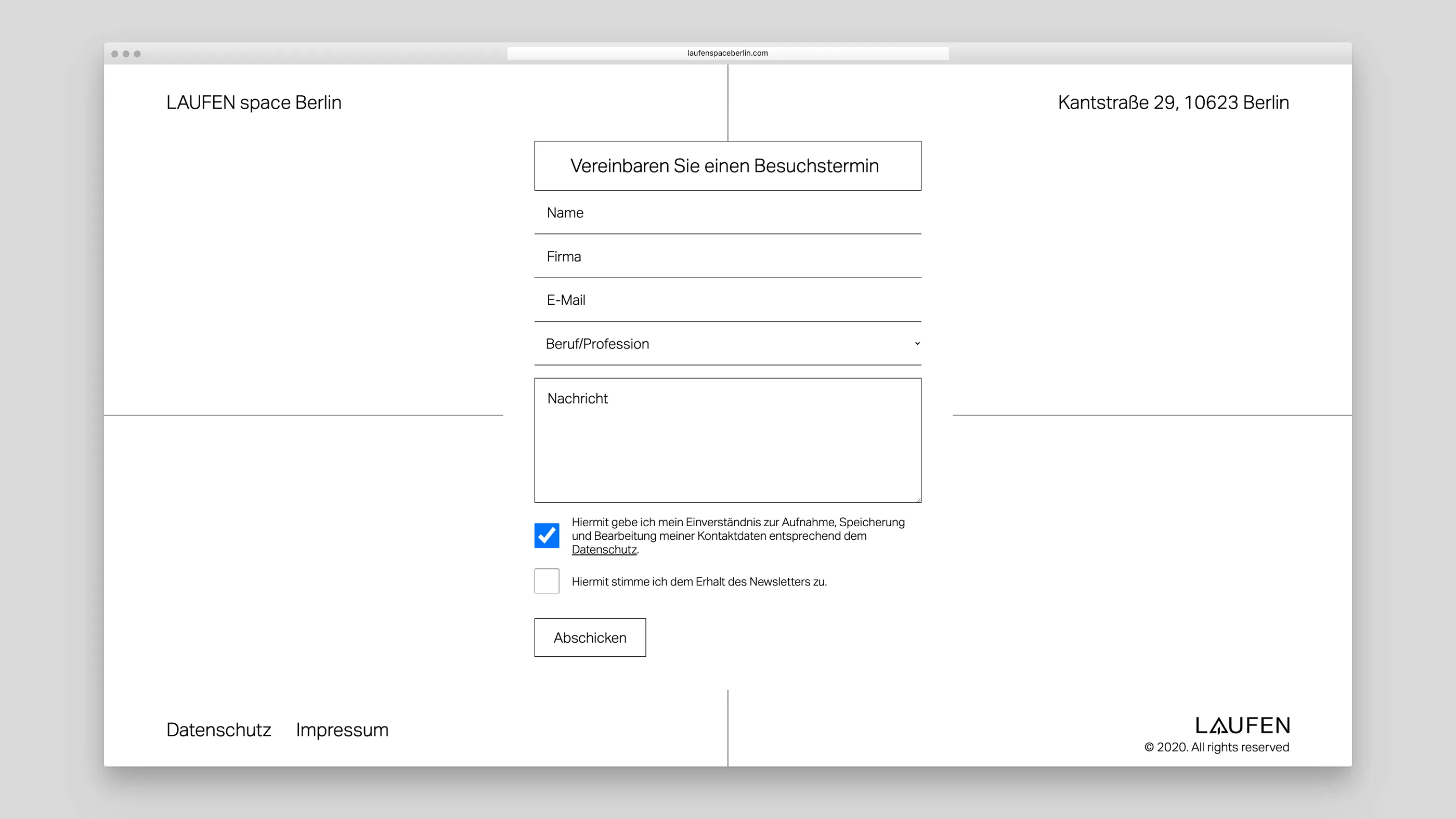 Vereinbaren Sie einen Besuchstermin im Laufen Space Berlin