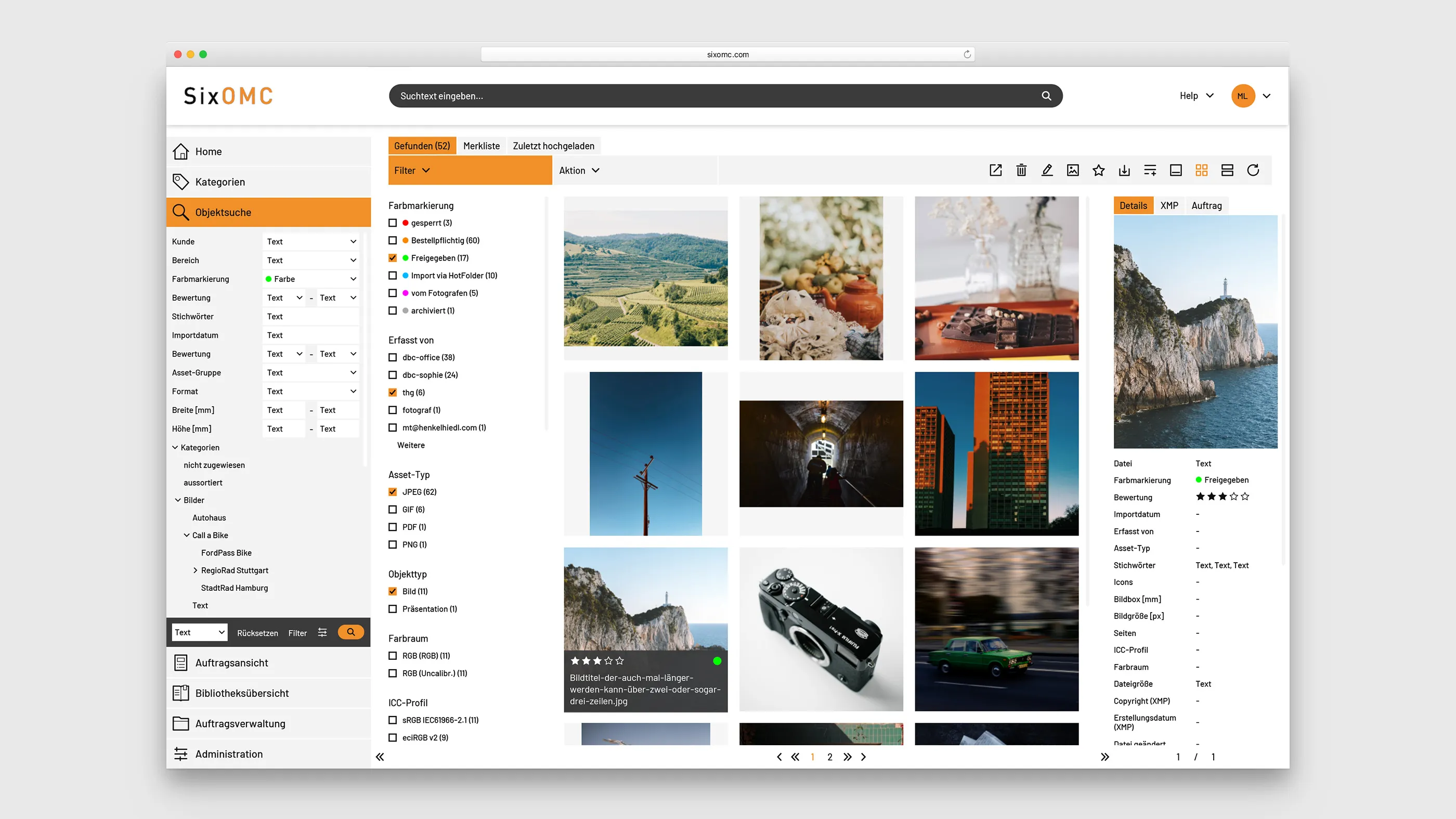 Presentation of the GUI of the filter options