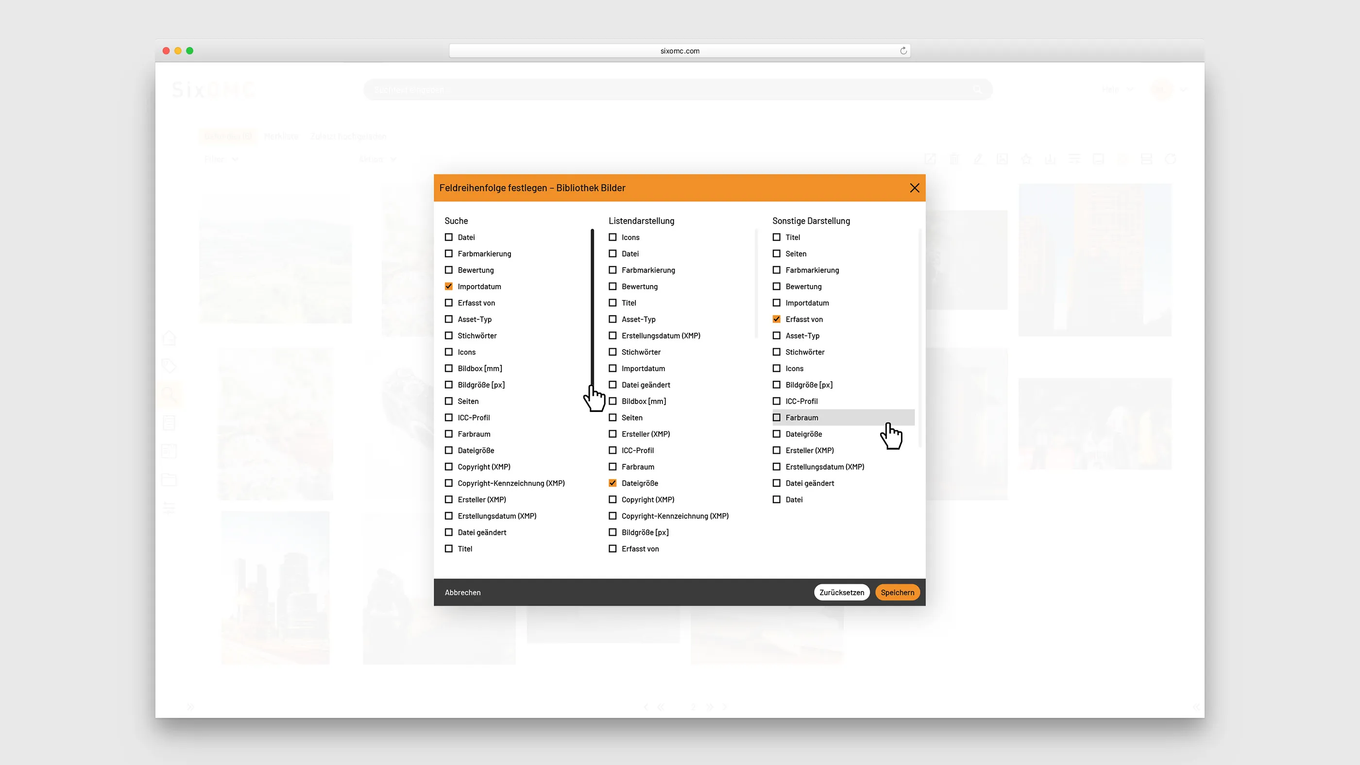 GUI set field order