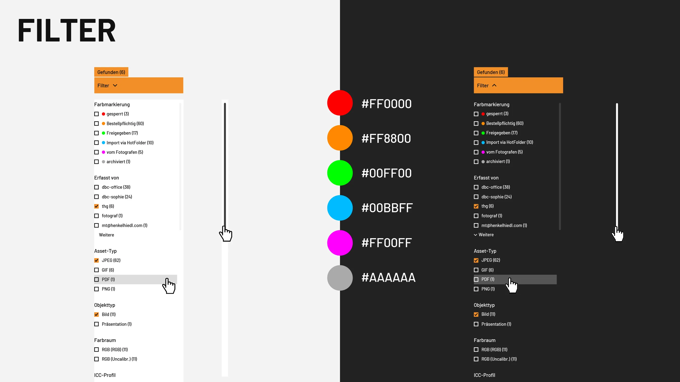 Detail of the GUI of the Media Asset Management System from SixOMC