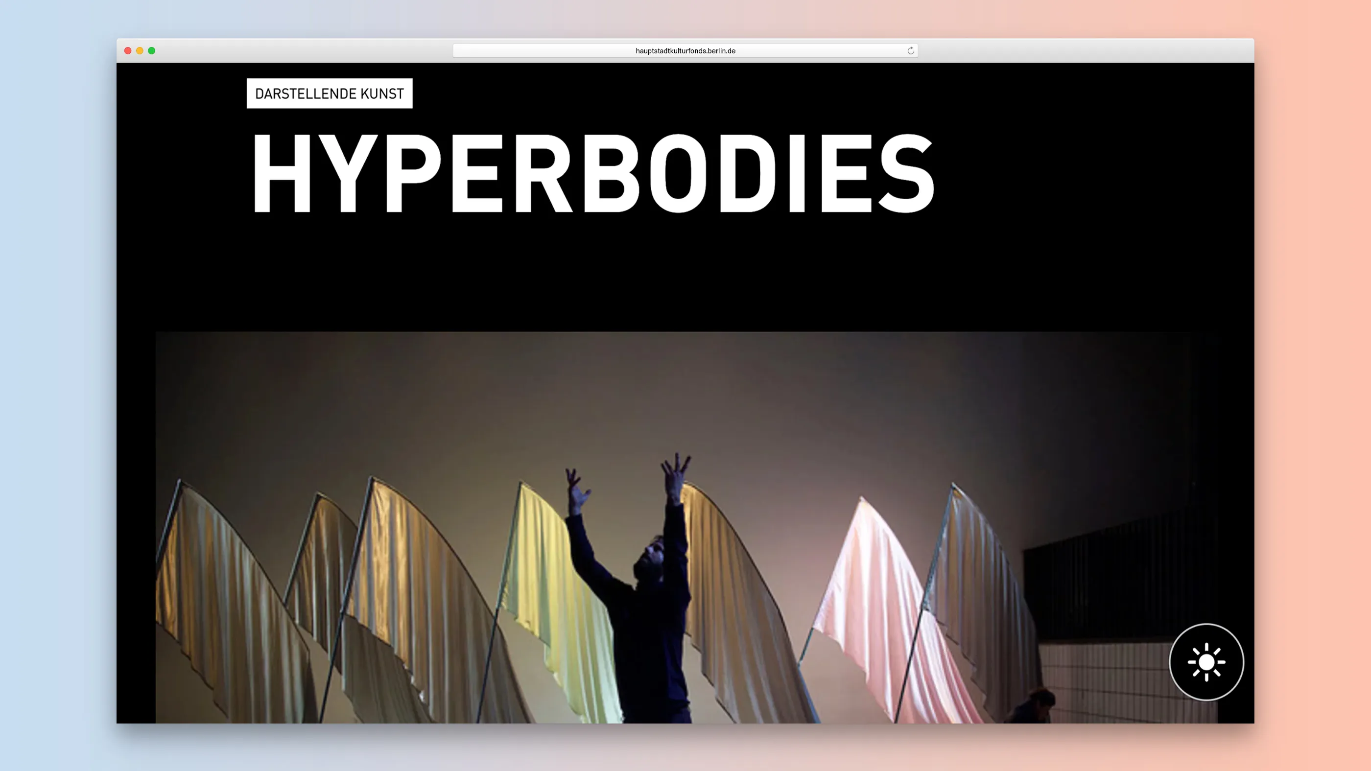 Detail page of the project Hyperbodies in Dark Mode