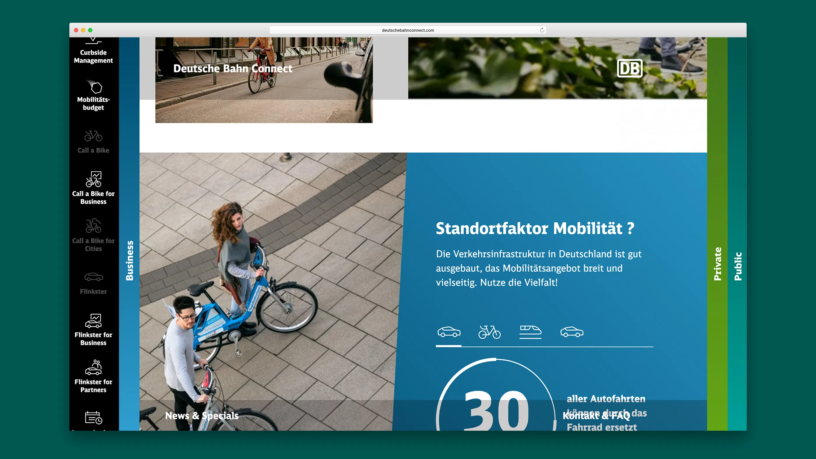 Zeri Personen, die ihr Fahrrad schieben und Infografik zur Mobilität