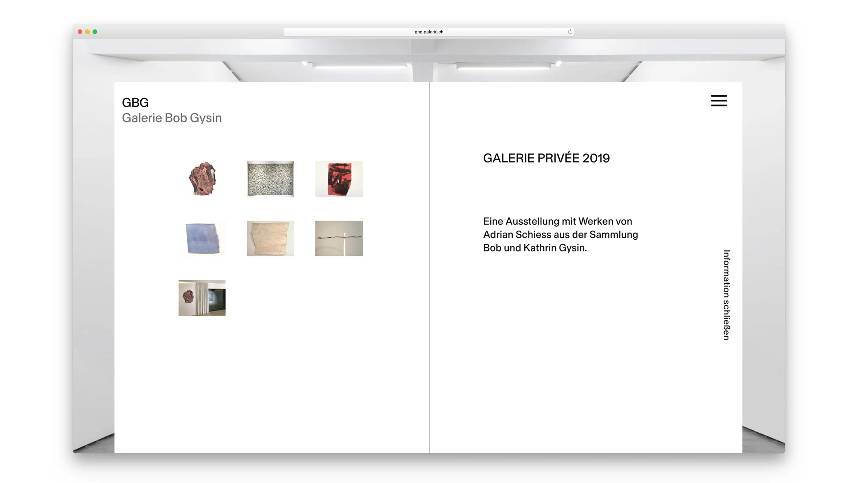 Overview page of artworks by Adrian Schiess