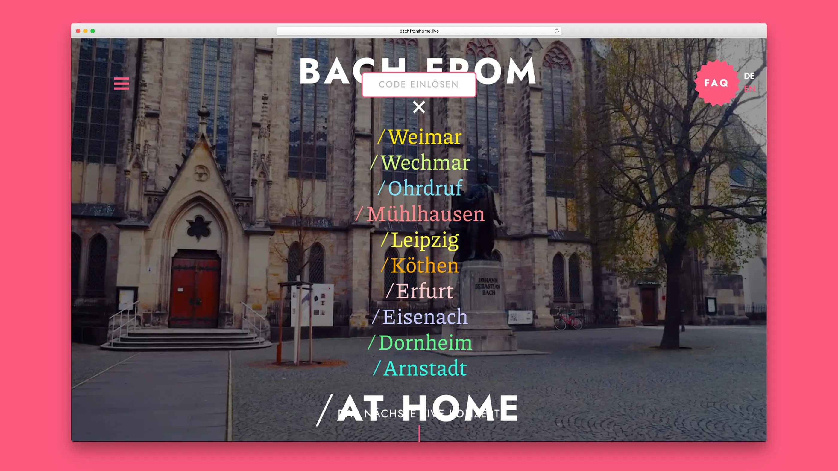 Menü Bach From Home