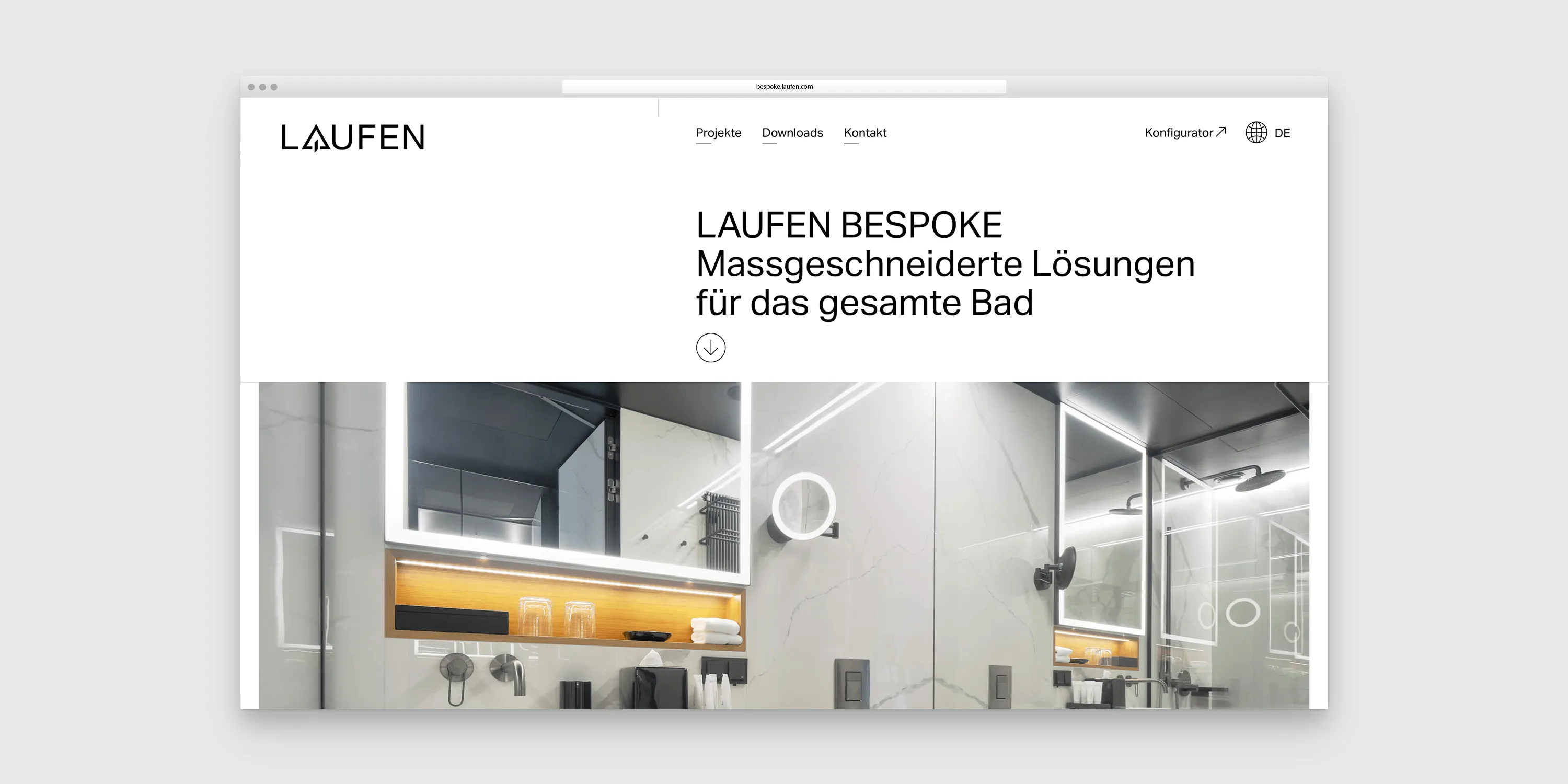 Screenshot Startseite LAUFEN Bespoke